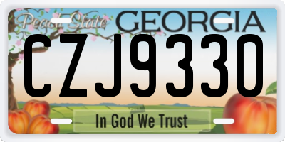 GA license plate CZJ9330