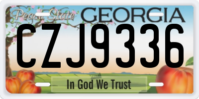 GA license plate CZJ9336