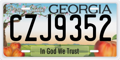 GA license plate CZJ9352