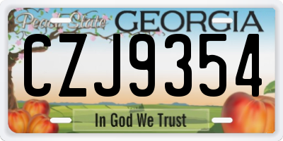 GA license plate CZJ9354