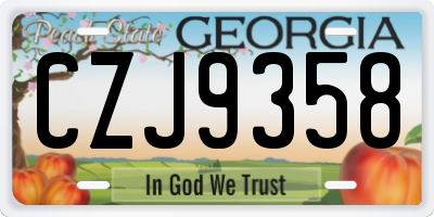 GA license plate CZJ9358