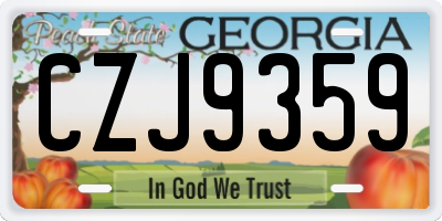 GA license plate CZJ9359
