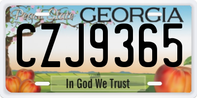 GA license plate CZJ9365