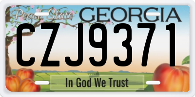GA license plate CZJ9371