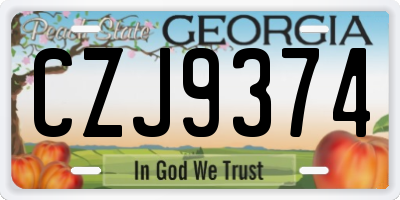 GA license plate CZJ9374