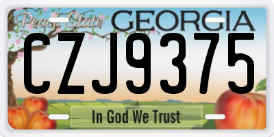 GA license plate CZJ9375