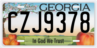 GA license plate CZJ9378