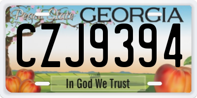 GA license plate CZJ9394