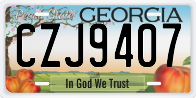 GA license plate CZJ9407