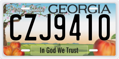 GA license plate CZJ9410