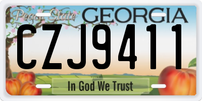 GA license plate CZJ9411
