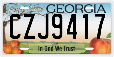 GA license plate CZJ9417