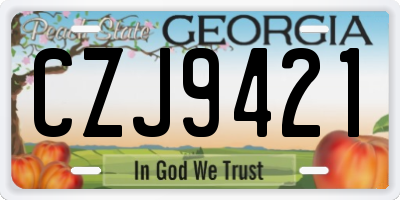 GA license plate CZJ9421