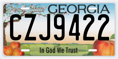 GA license plate CZJ9422