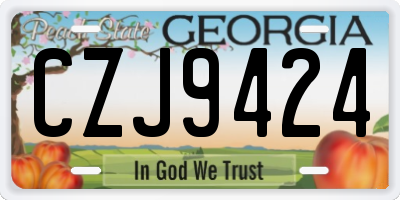 GA license plate CZJ9424