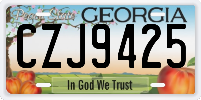 GA license plate CZJ9425