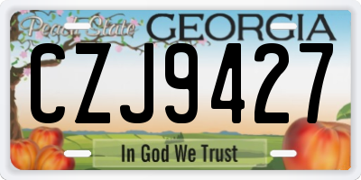 GA license plate CZJ9427