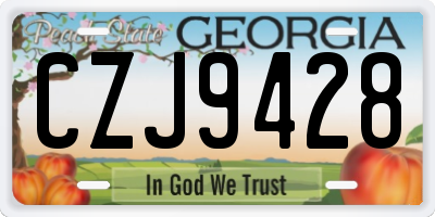 GA license plate CZJ9428