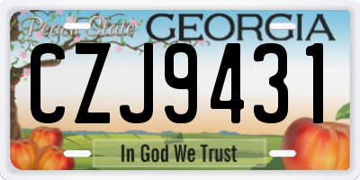 GA license plate CZJ9431