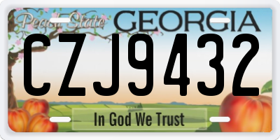 GA license plate CZJ9432