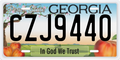 GA license plate CZJ9440