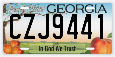 GA license plate CZJ9441
