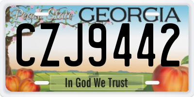 GA license plate CZJ9442