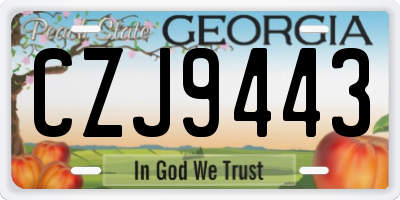 GA license plate CZJ9443