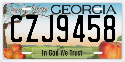GA license plate CZJ9458