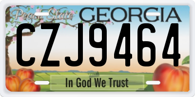 GA license plate CZJ9464