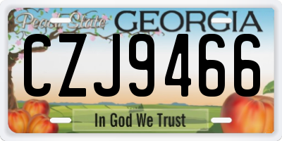 GA license plate CZJ9466
