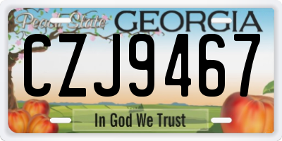 GA license plate CZJ9467