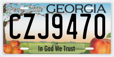 GA license plate CZJ9470