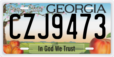 GA license plate CZJ9473