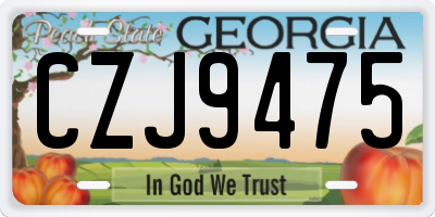 GA license plate CZJ9475