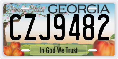 GA license plate CZJ9482