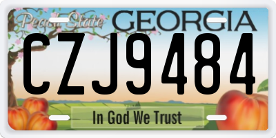 GA license plate CZJ9484
