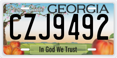 GA license plate CZJ9492