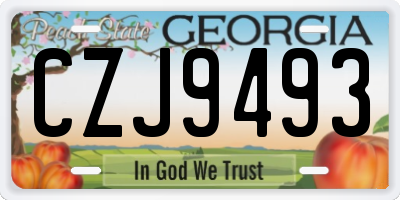 GA license plate CZJ9493