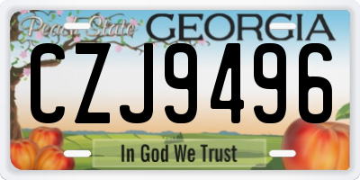 GA license plate CZJ9496