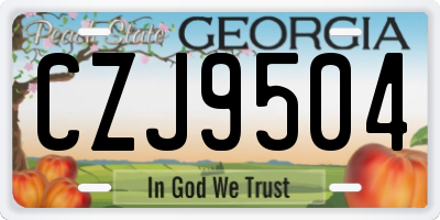 GA license plate CZJ9504