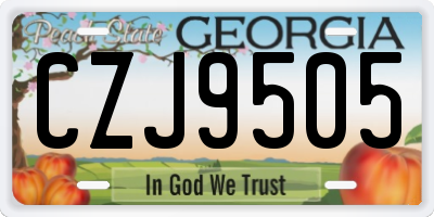 GA license plate CZJ9505