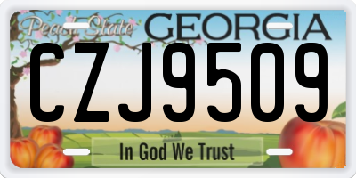 GA license plate CZJ9509