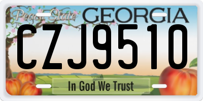 GA license plate CZJ9510