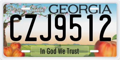 GA license plate CZJ9512
