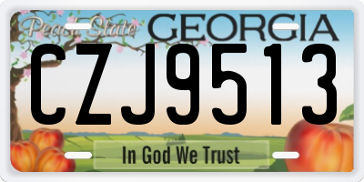 GA license plate CZJ9513