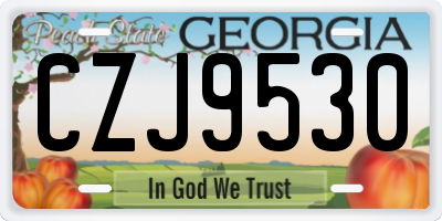 GA license plate CZJ9530