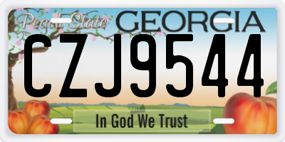 GA license plate CZJ9544