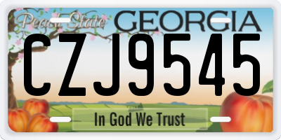 GA license plate CZJ9545