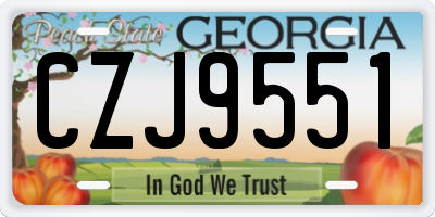 GA license plate CZJ9551